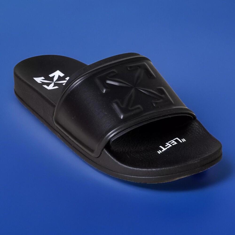 $655 Off-White Arrow Rubber Pool Slides Size 41 US 9